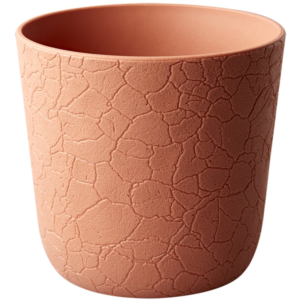 Cache-Pot Gaïa Recyclé Craquelé Ø13,6cm h13,1cm 1,48L Terracotta - POETIC