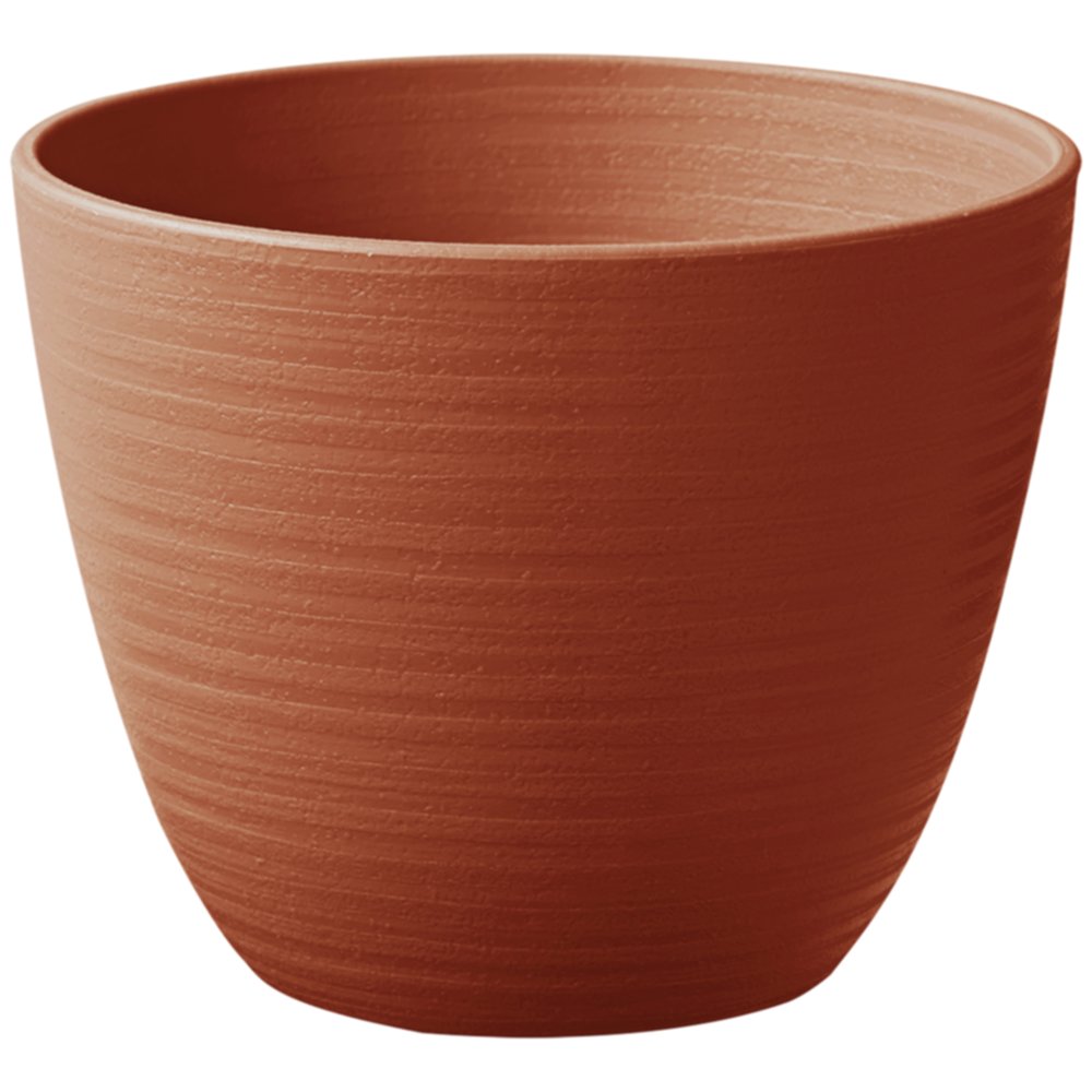 Cache-Pot Gaïa Recyclé Rayé Ø12cm h9,2cm 0,68L Terracotta - POETIC