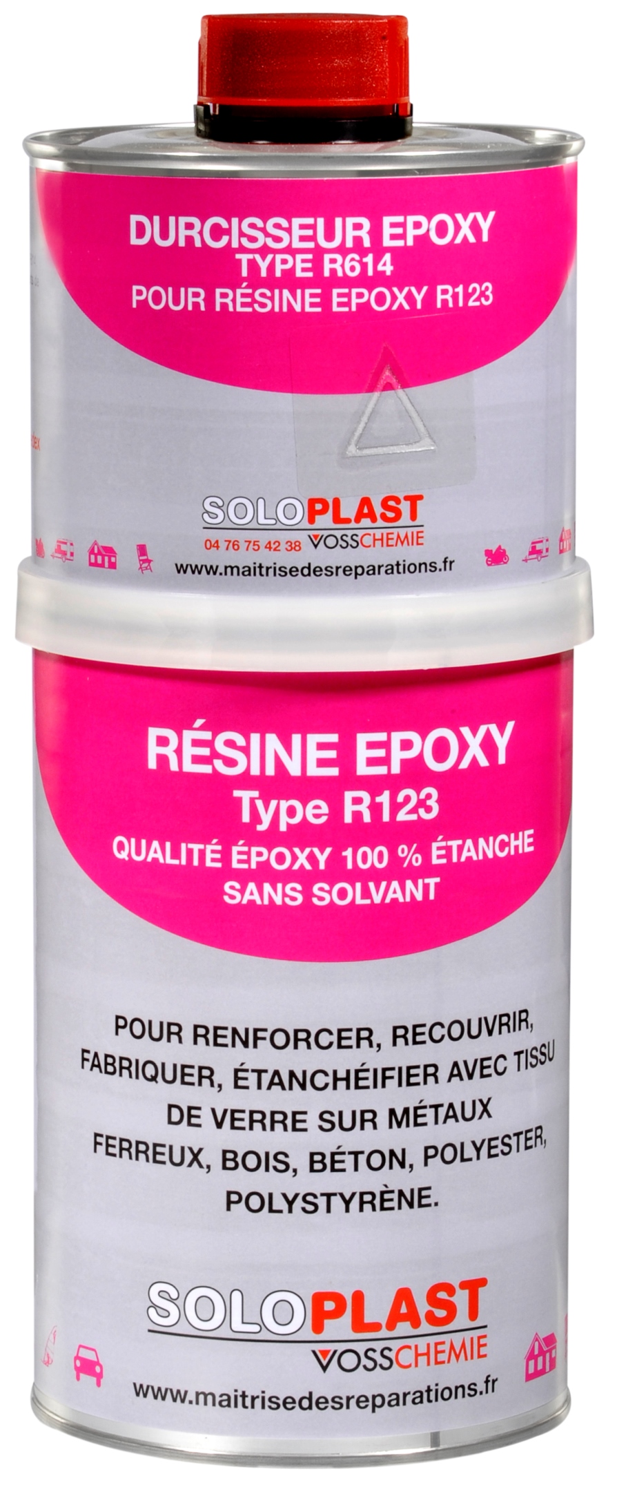 Résine de recouvrement epoxy R123 1 kg - SOLOPLAST