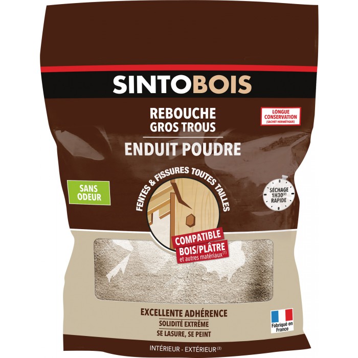 rebouche gros trous enduit poudre 1kg- SINTO