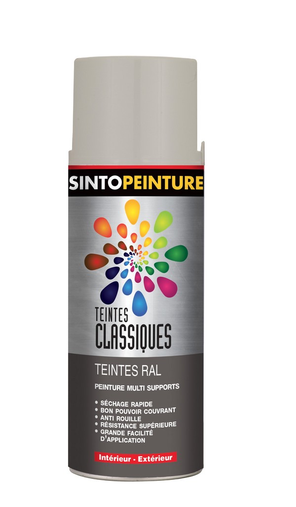 Peinture aérosol 400ml gris moyen brillant