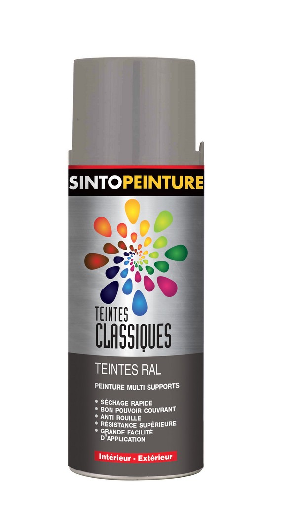 Peinture aérosol 400ml gris argent brillant 