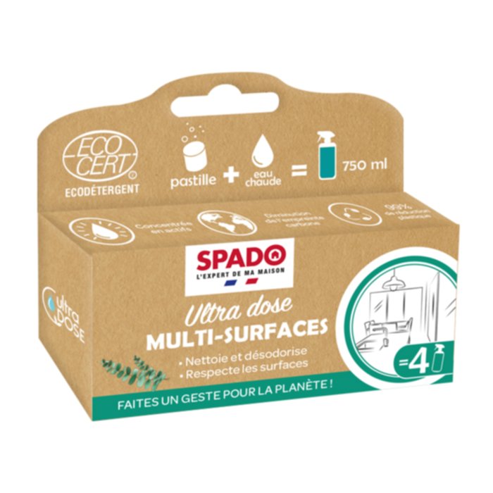 4 pastilles Nettoyant Multi-surfaces Menthe Ultra Dose 8 g - SPADO