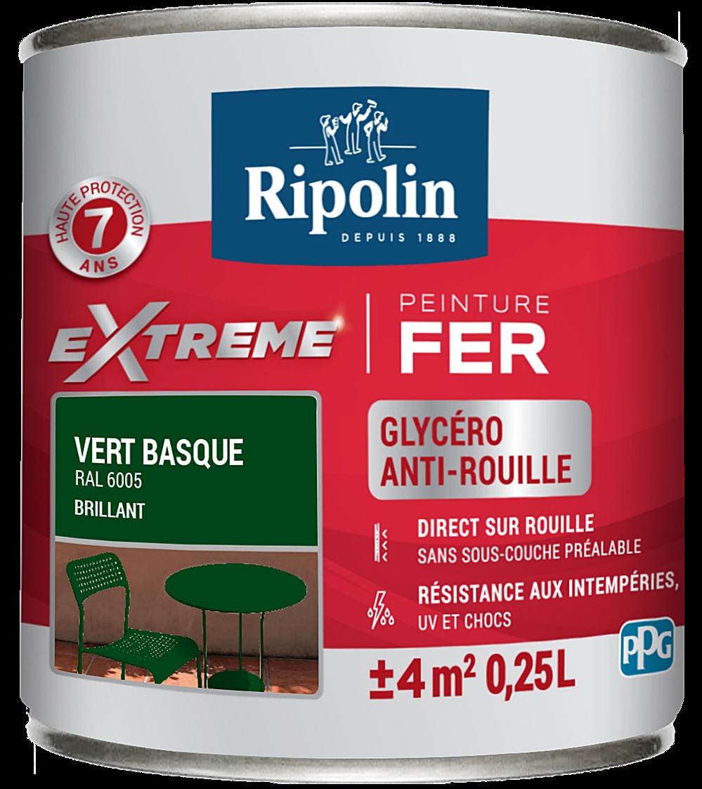 Peinture Extrême fer 0,25L brillant vert basque RIPOLIN