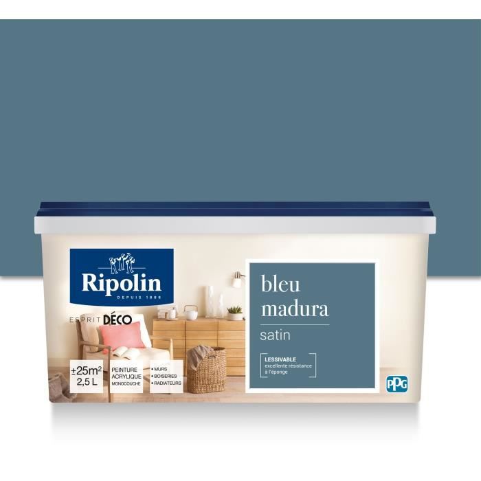 Peinture ms satin bleu madura 2,5L - RIPOLIN