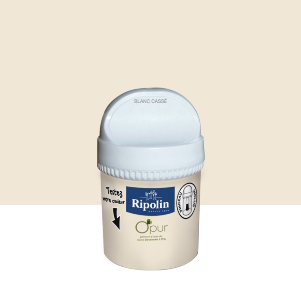 Testeur de peinture O'Pur Satiné Blanc Casse 0,075L - RIPOLIN