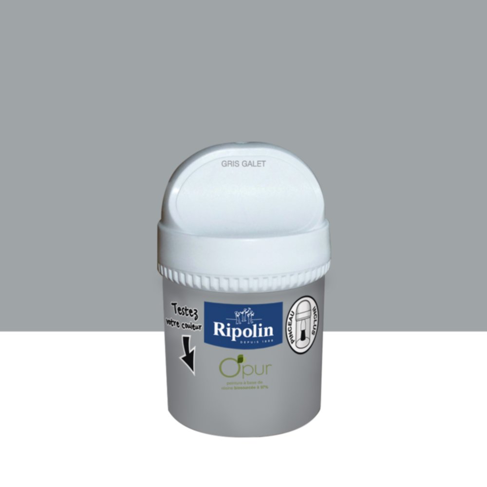 Testeur de peinture O'Pur Satiné Gris Galet 0,075L - RIPOLIN