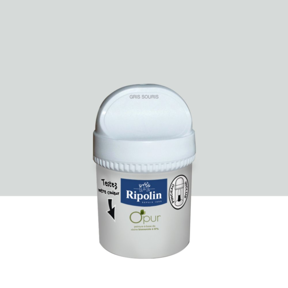 Testeur de peinture O'Pur Satiné Gris Souris 0,075L - RIPOLIN