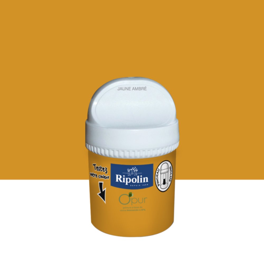 Testeur de peinture O'Pur Satiné Jaune Ambre 0,075L - RIPOLIN