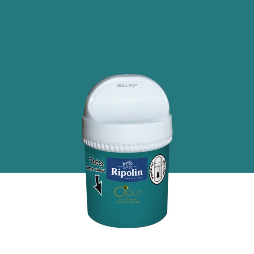 Testeur de peinture O'Pur Satiné Bleu Pop 0,075L - RIPOLIN