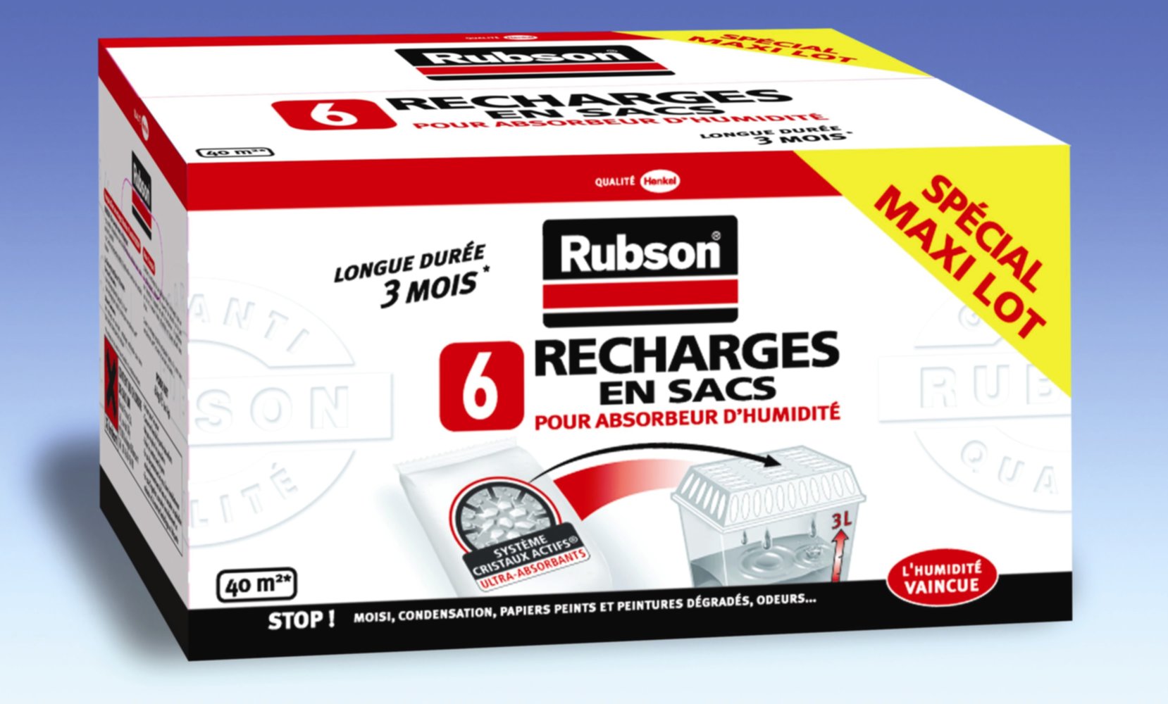 6 recharges en sac pour absorbeur d'humidité Classic - RUBSON