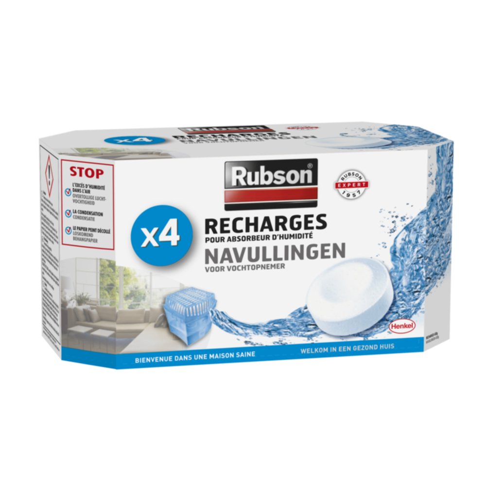 4 recharges absorbeur d'humidité Basic - RUBSON