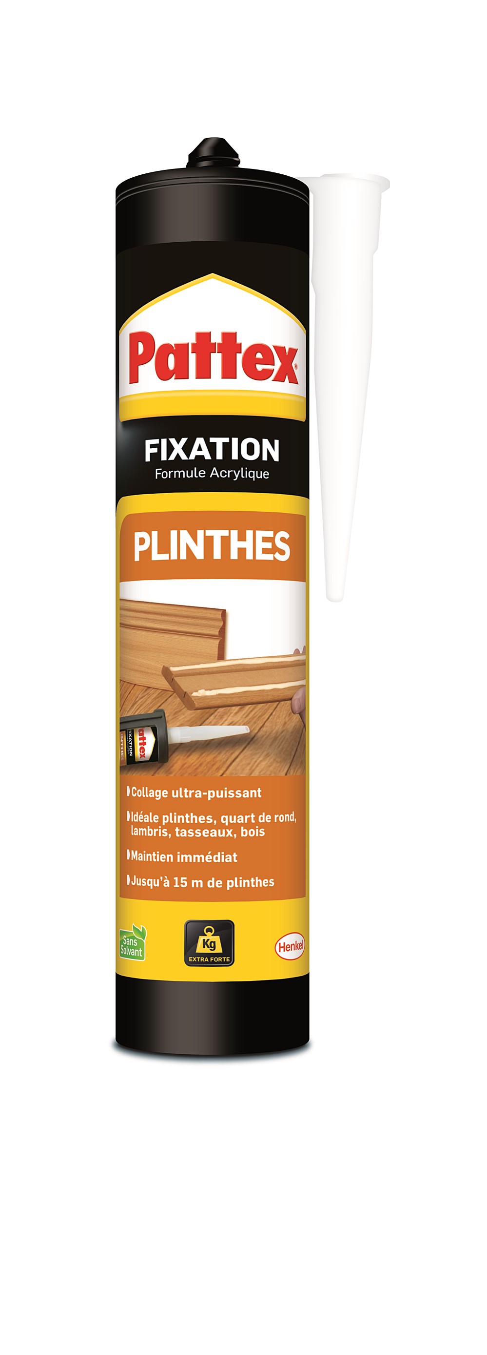 Colle de fixation bois plinthes 380 g - PATTEX