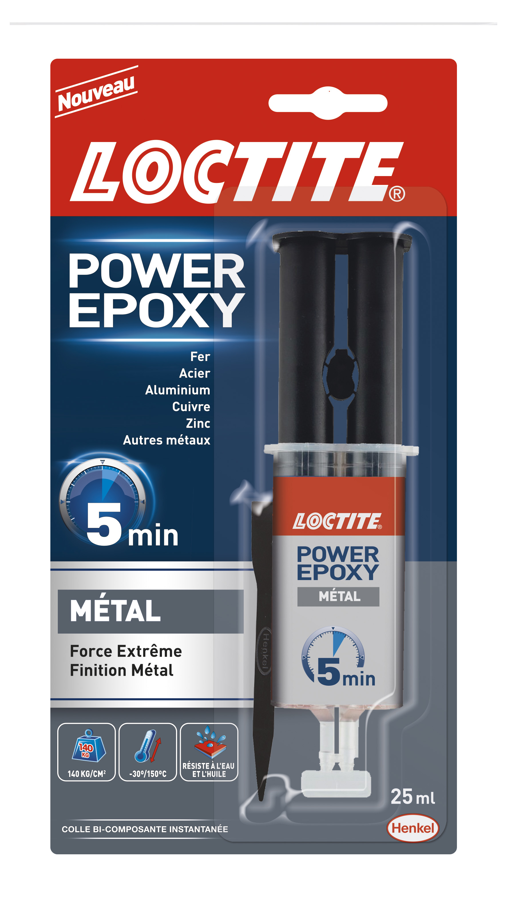 Colle Epoxy 5 min Inv Seringue 25ml - LOCTITE