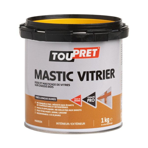 MASTIC VITRE ET BOIS MARRON SEAU 1KG