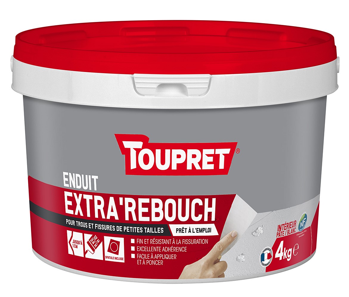 Enduit Extra' Rebouch pâte 4 kg blanc - TOUPRET