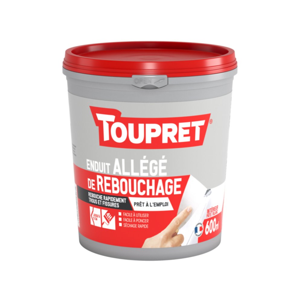 Enduit pâte alléegée 600 mL blanc - TOUPRET