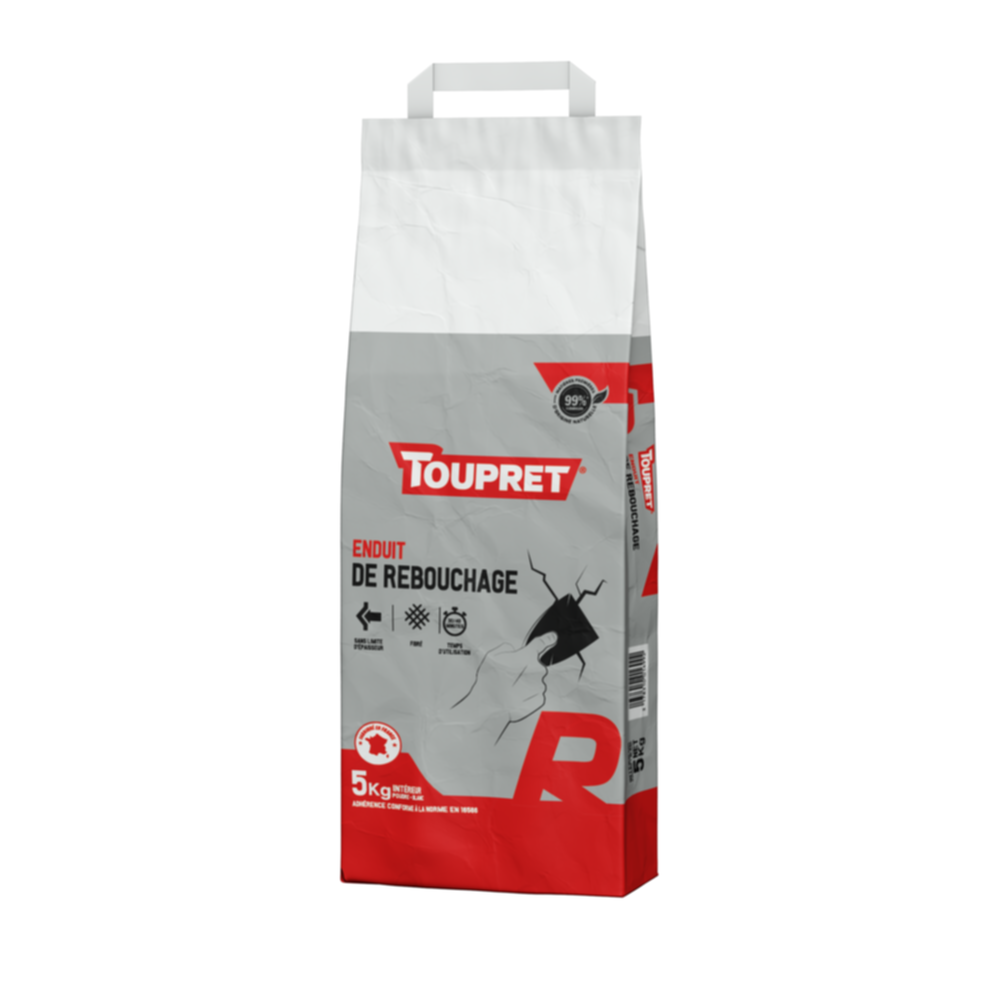 Enduit Reboucher R gros chantiers 5 kg blanc - TOUPRET