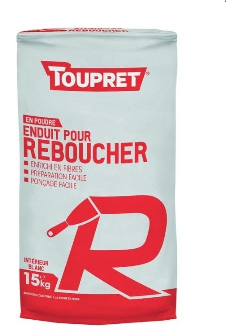 Enduit Reboucher R poudre 15 kg blanc - TOUPRET