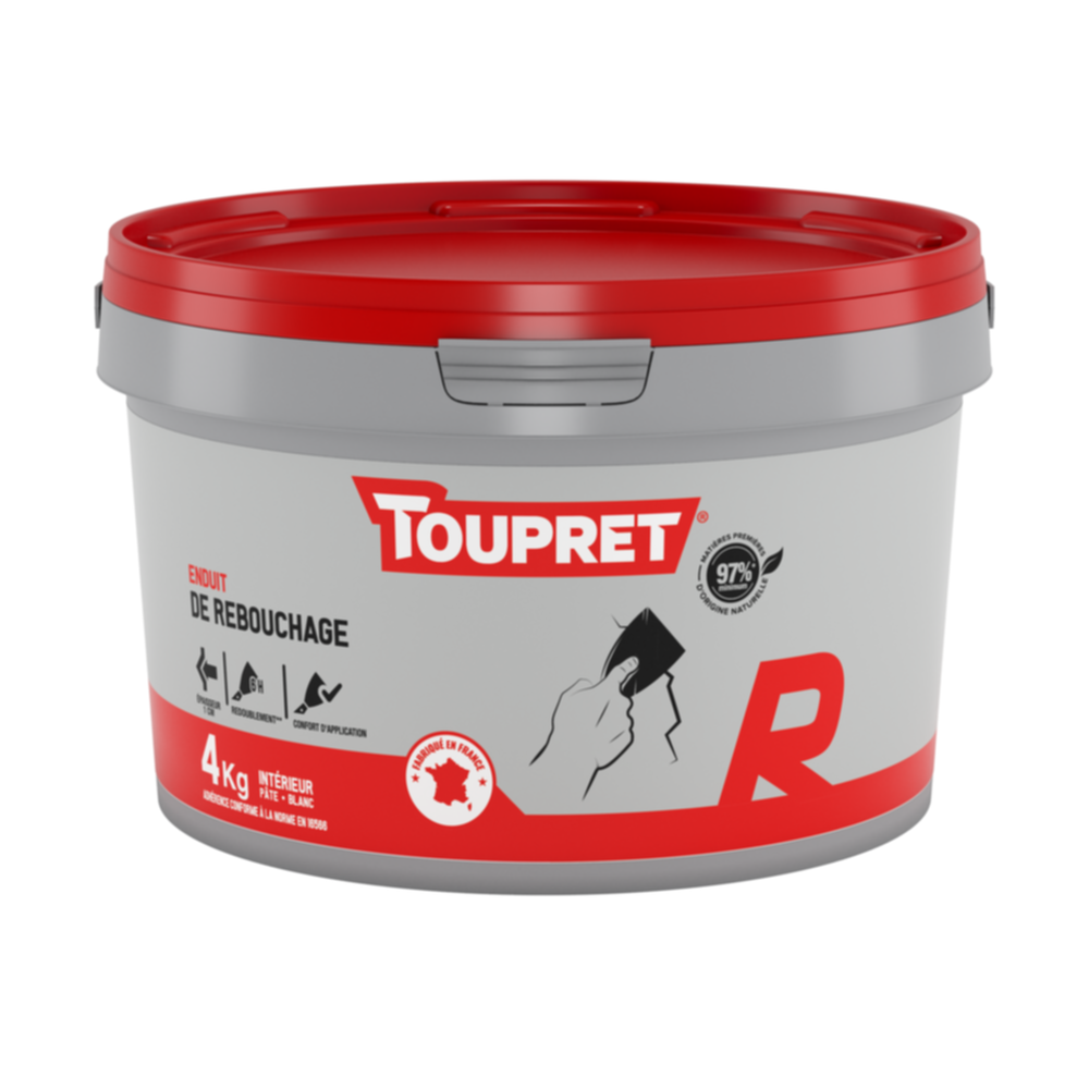 Enduit Reboucher pâte 4 kg blanc - TOUPRET