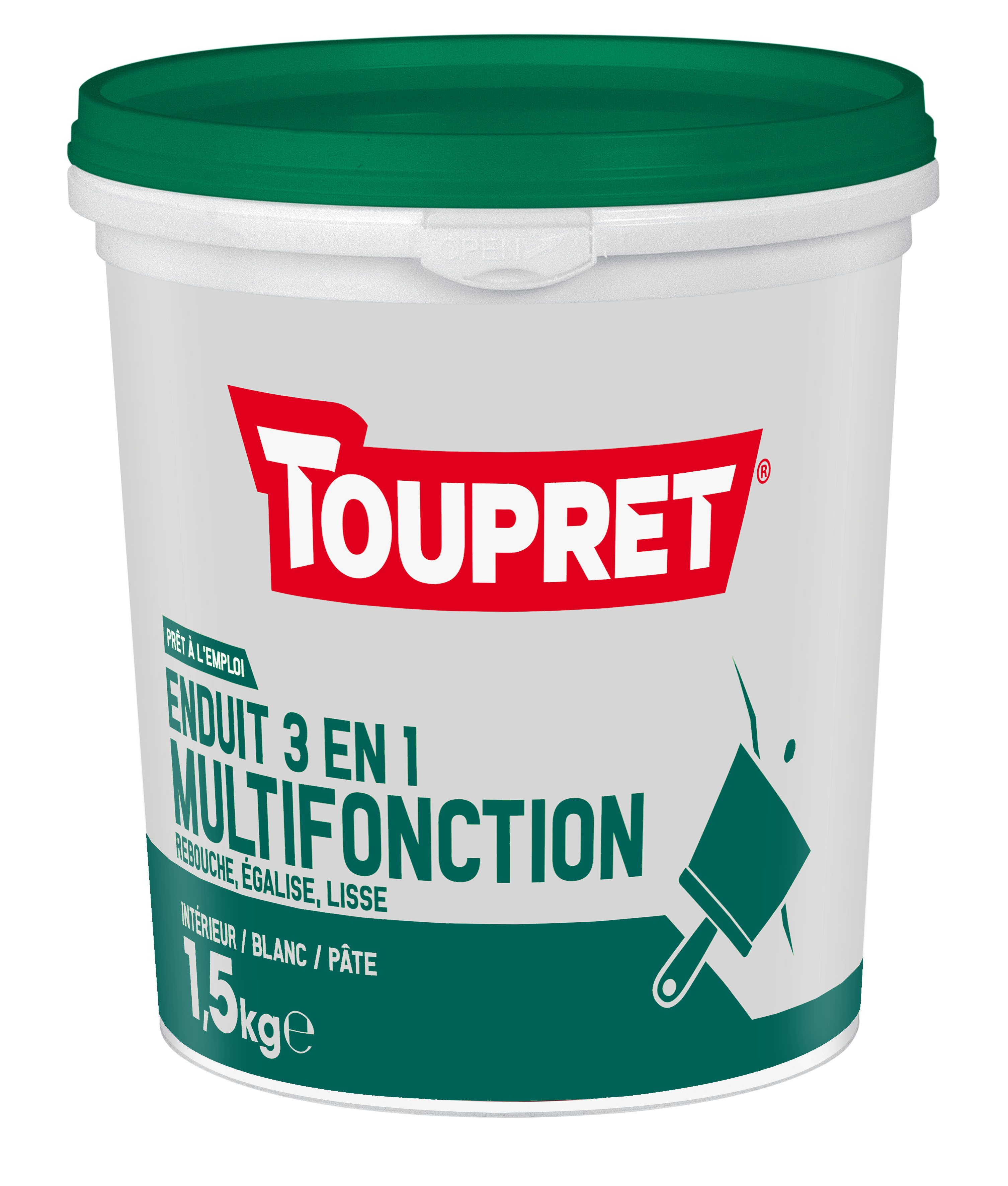 Enduit multifonction 1,5kg Rebouche, égalise et lisse. 