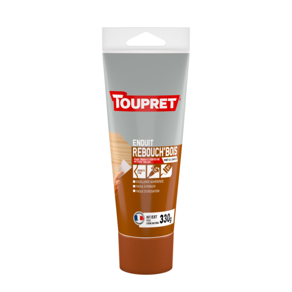 Enduit bois 2 en 1 pâte tube 330 g chène naturel - TOUPRET