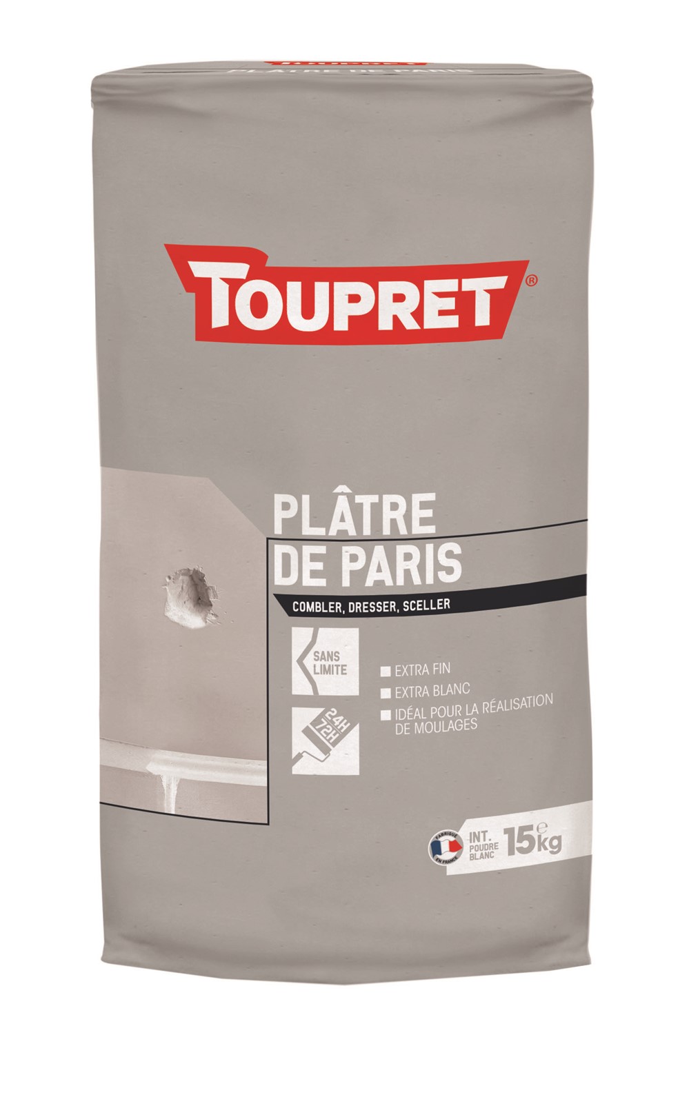 Plâtre Paris Poudre Blanc 15kg - TOUPRET 