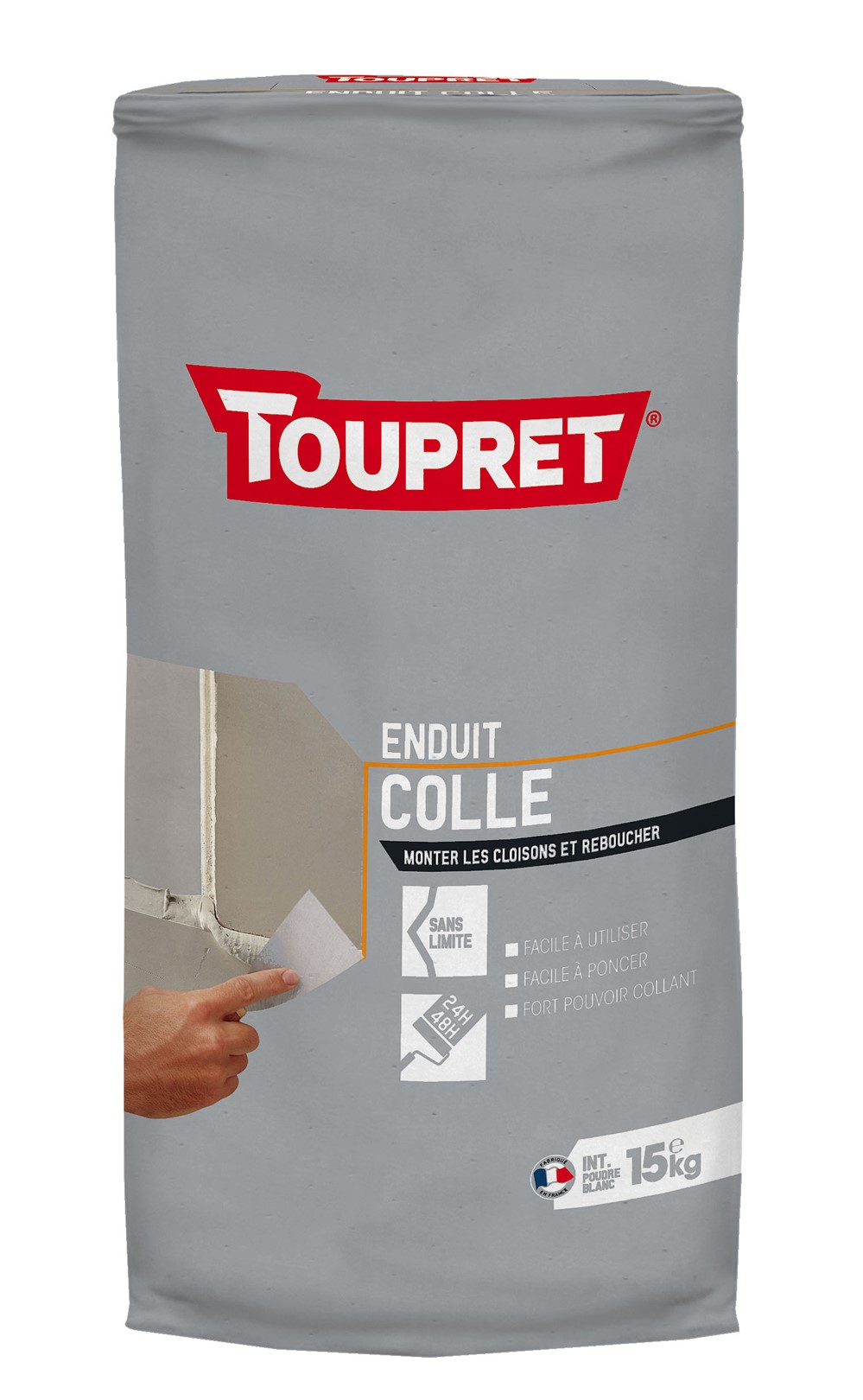 Enduit Colle poudre 15 kg blanc - TOUPRET