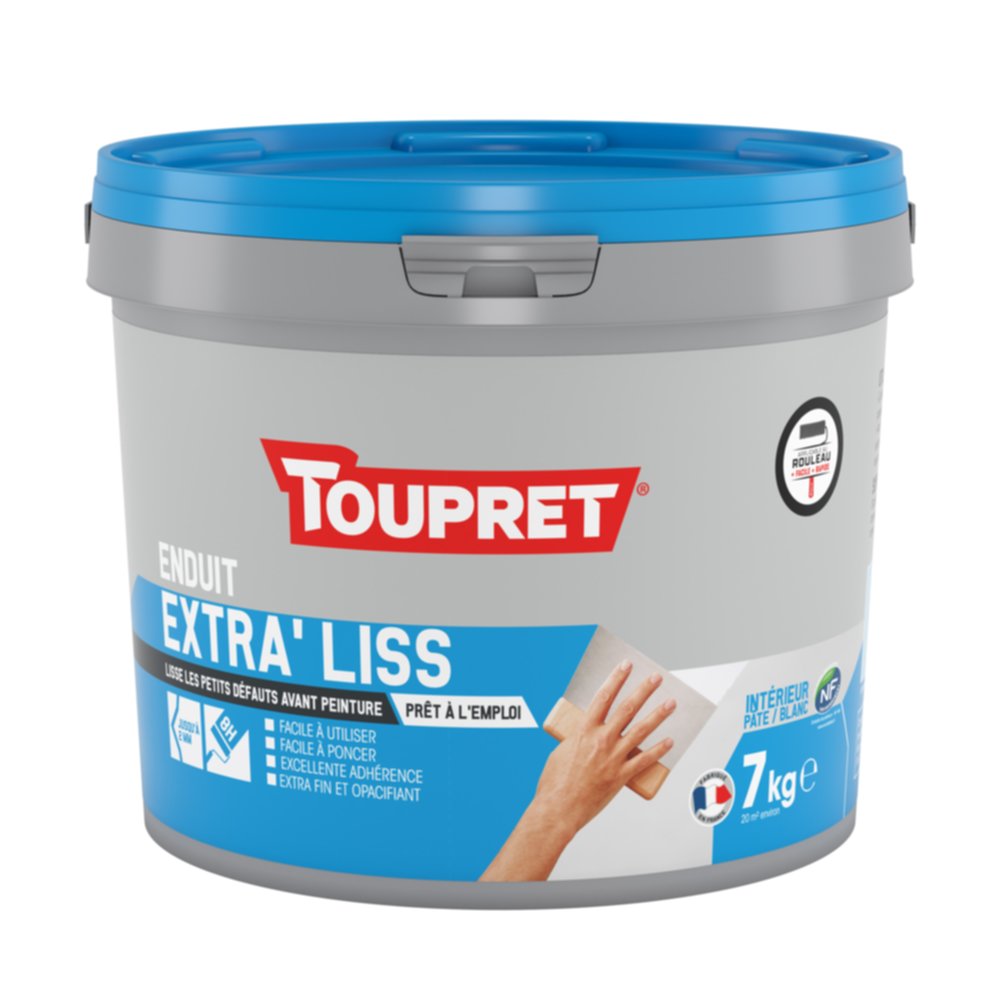 Enduit de lissage intérieur Extra' Liss pâte 7 kg blanc - TOUPRET