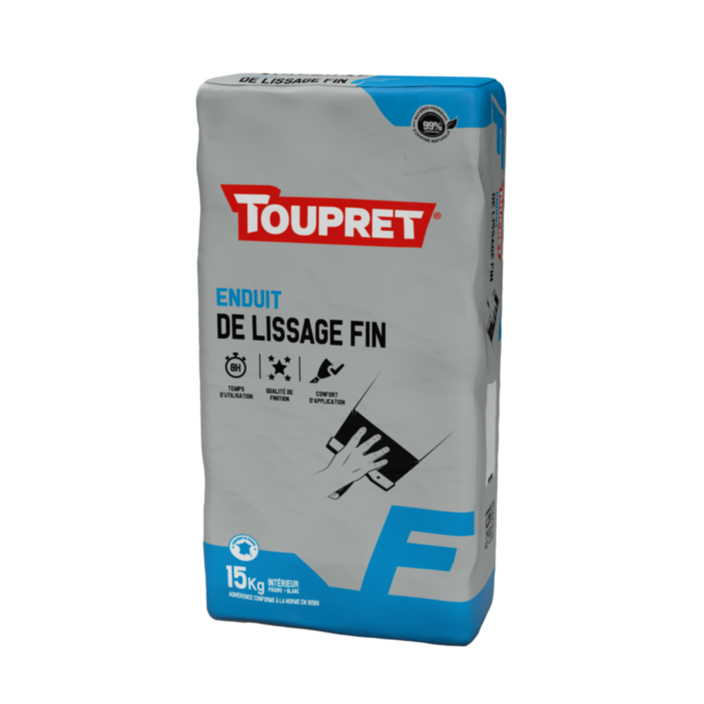 Enduit Lisser F poudre 15 kg blanc - TOUPRET