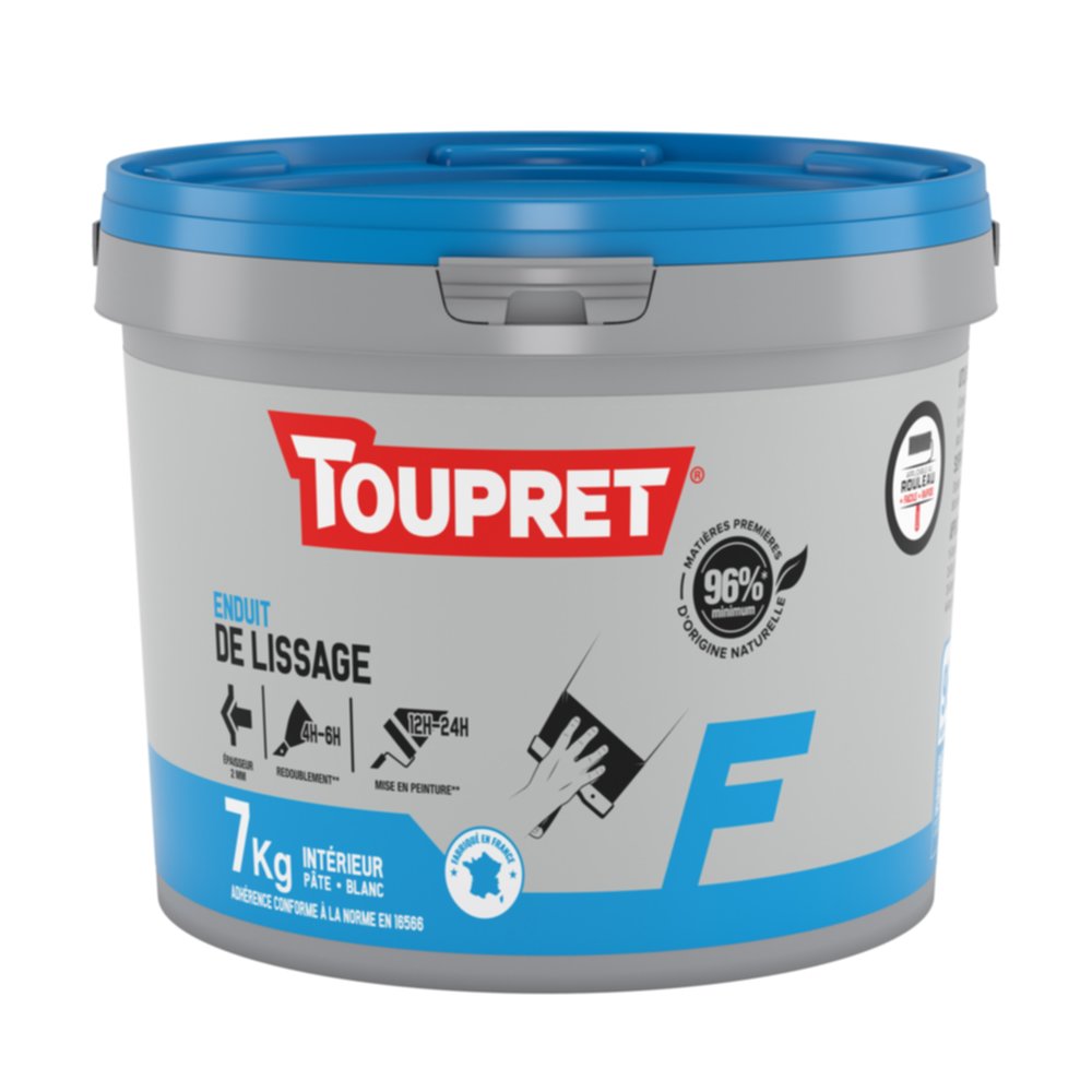 Enduit de lissage intérieur pâte 7 kg blanc - TOUPRET