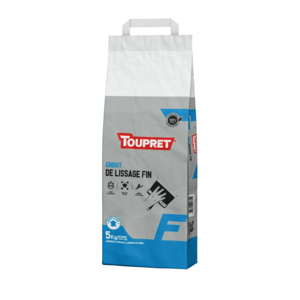 Enduit Lisser F poudre 5 kg blanc - TOUPRET