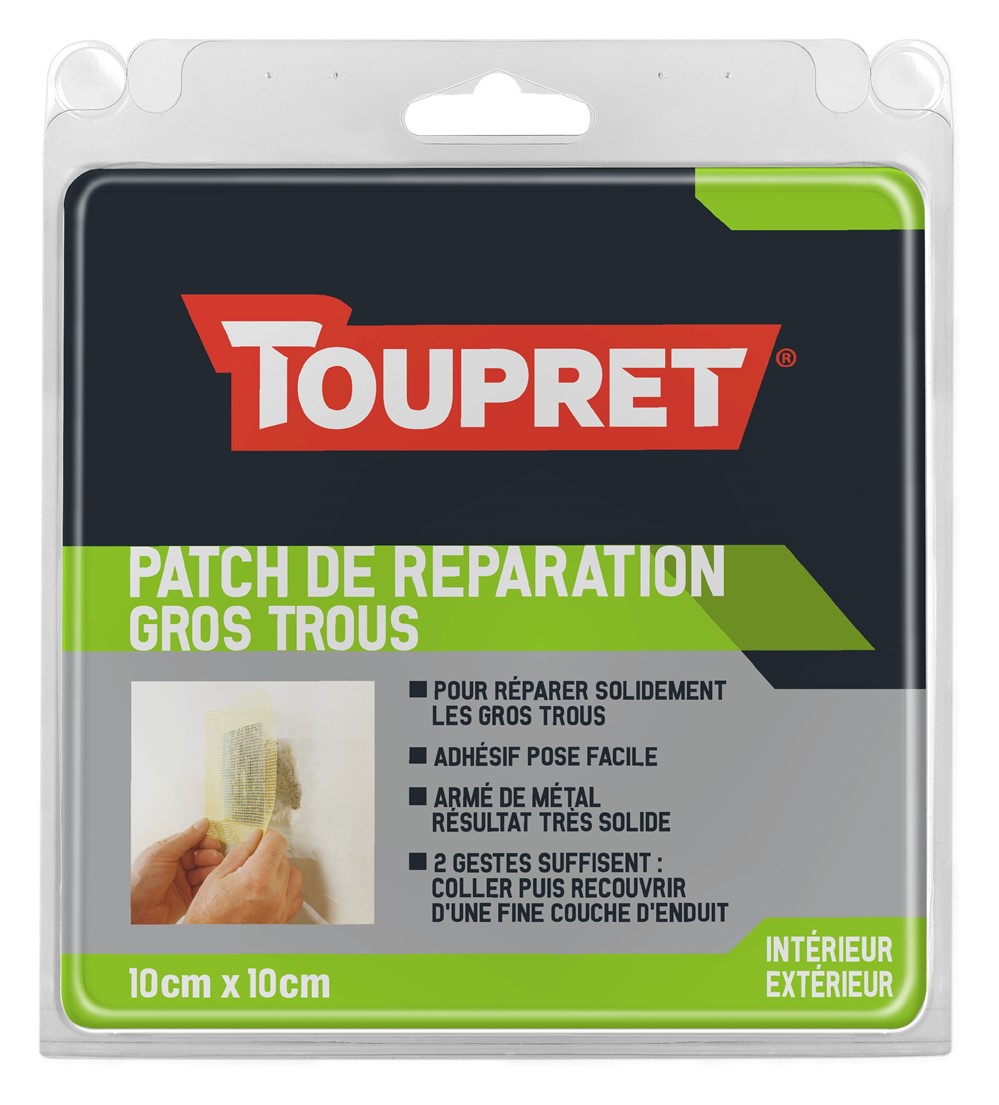 Patch Réparation Gros Trous Blanc 10x10cm - TOUPRET 