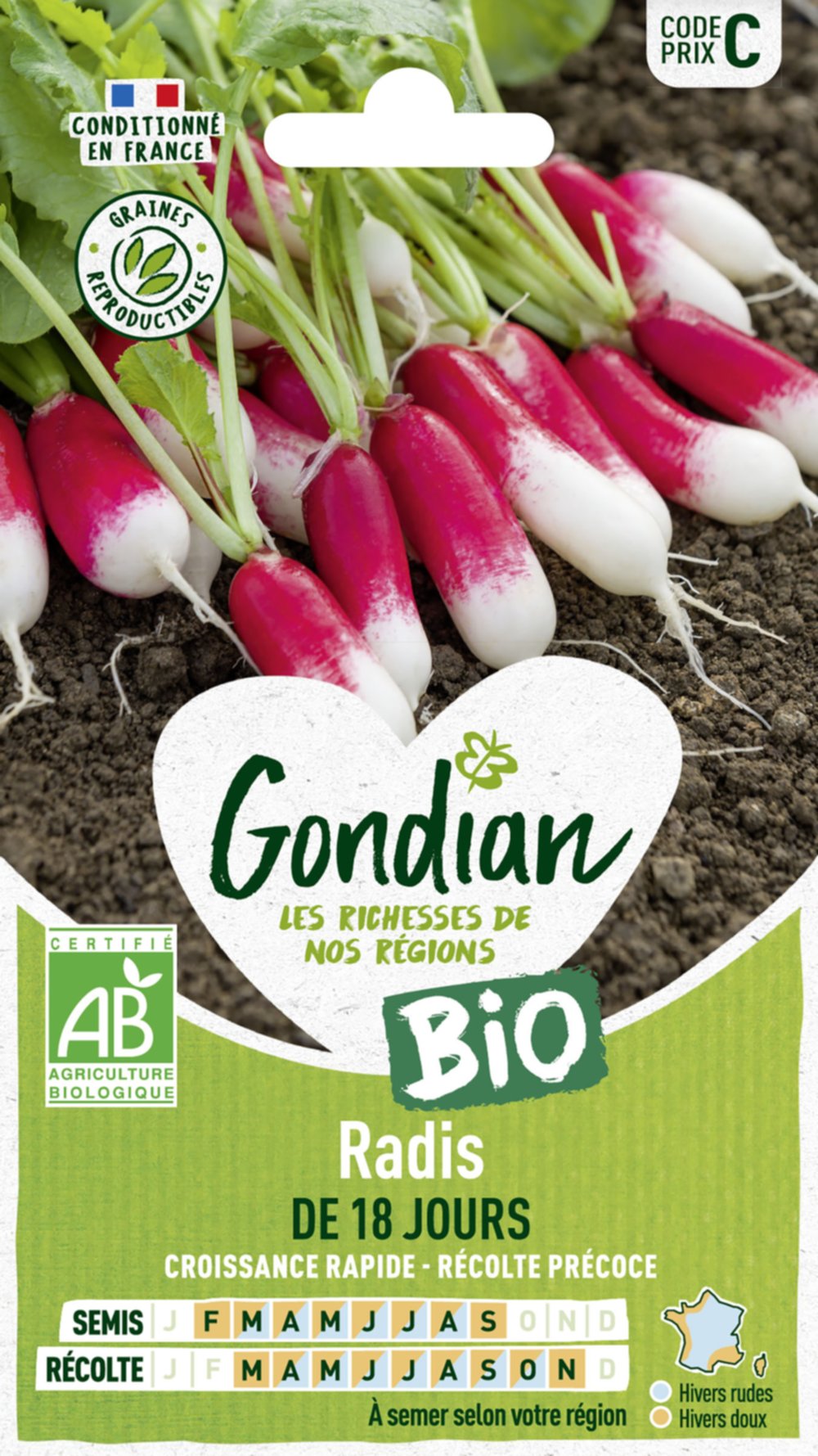 Radis de 18 Jours Bio - GONDIAN