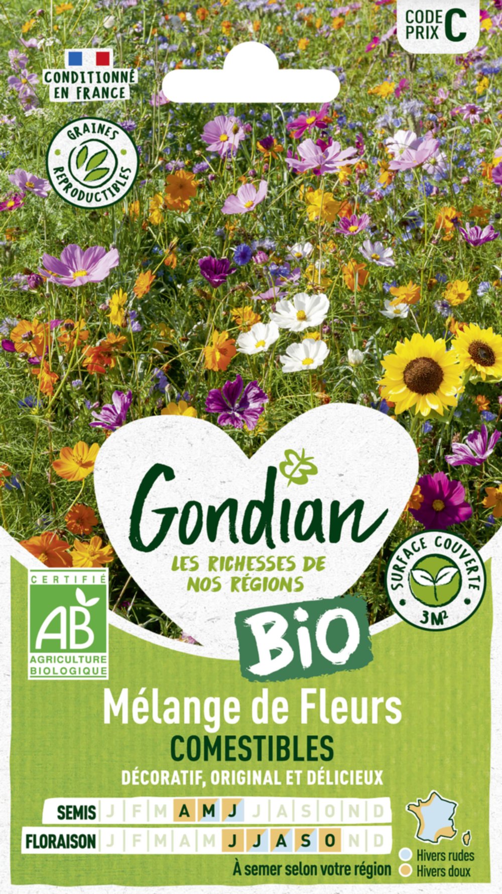 Mélange de fleurs Fleurs Comestibles Bio - GONDIAN