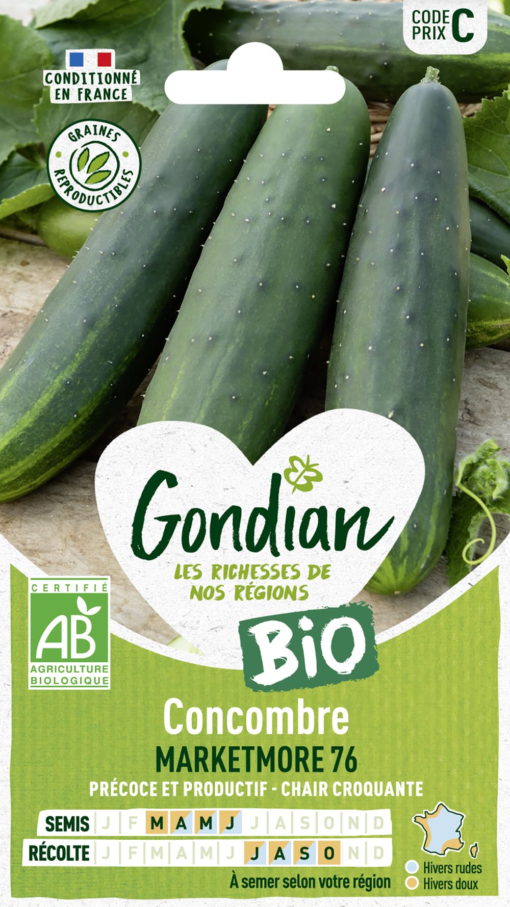 Concombre Marketmore 76 Bio - GONDIAN