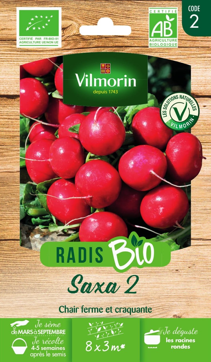 Graines Radis Saxa 2 Bio - VILMORIN