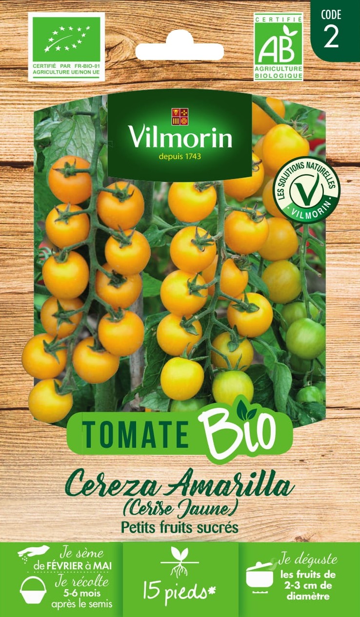 Graines Tomate Cereza Amarilla Bio - VILMORIN