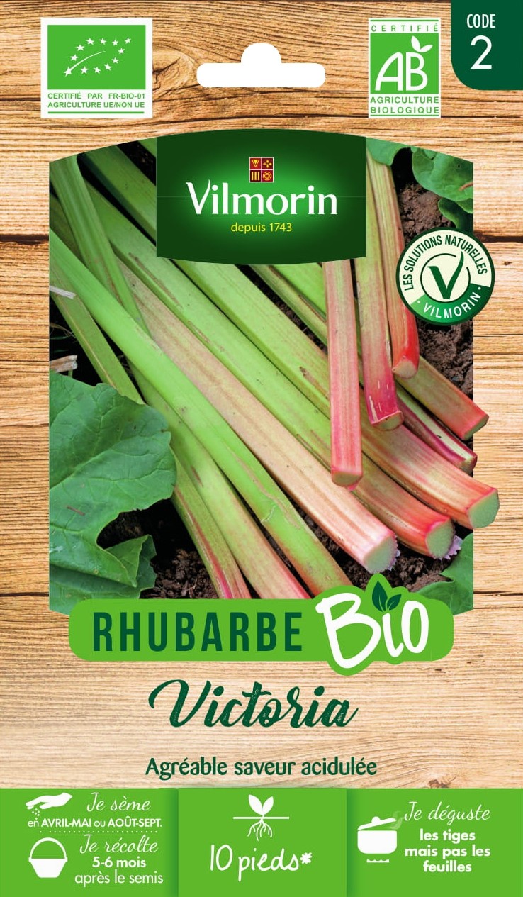 Graines Rhubarbe Victoria Bio - VILMORIN