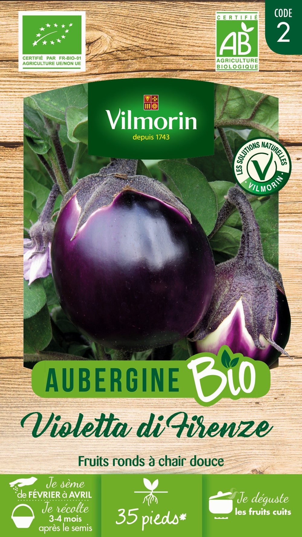 Graines Aubergine Violetta Di Firenze Bio - VILMORIN