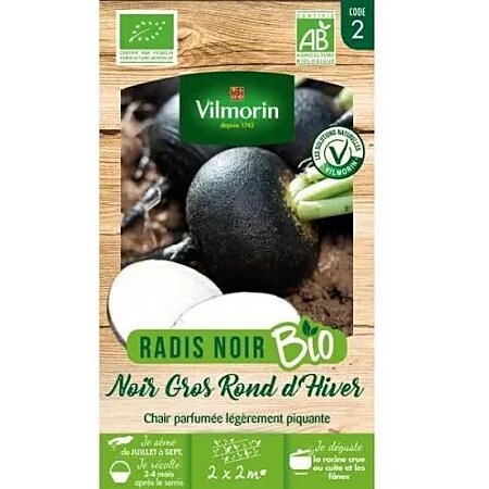 Graines Radis Noir Gros Rond d'Hiver Bio - VILMORIN