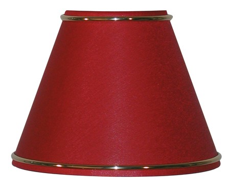 Abat-jour rouge chine fe jonc or d22cm