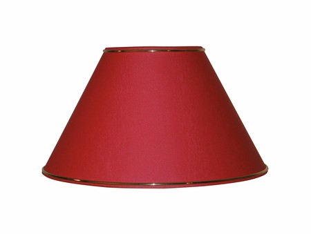 Abat-jour rouge chine fe jonc or d30cm