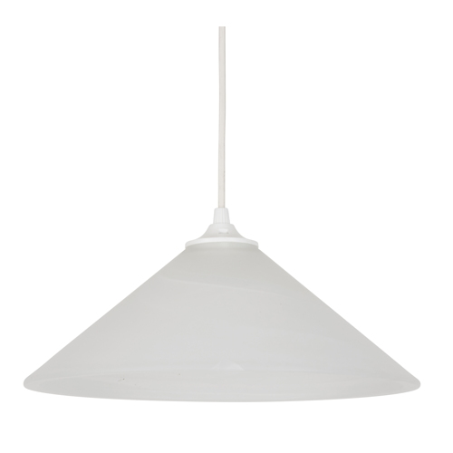 Suspension forme cone en verre D30 nuage blanc