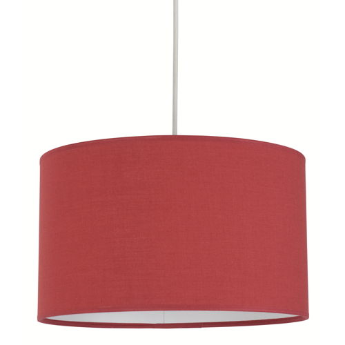 Suspension cylindre D30 H18 en coton cerise