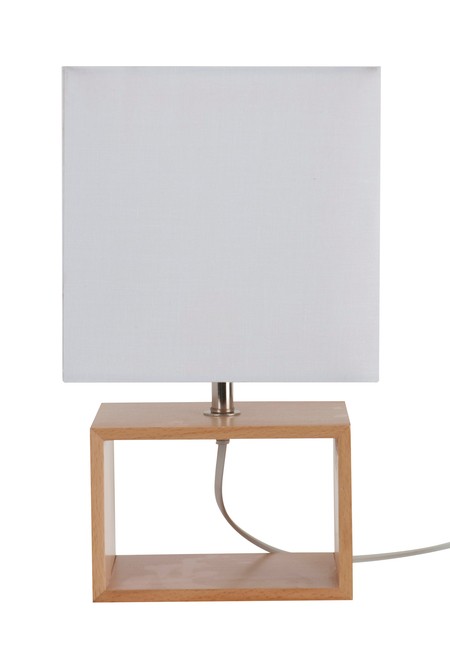 Lampe bois blanc liv