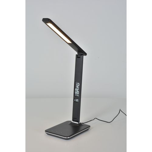 Lampe de bureau LED cuir Chester noir