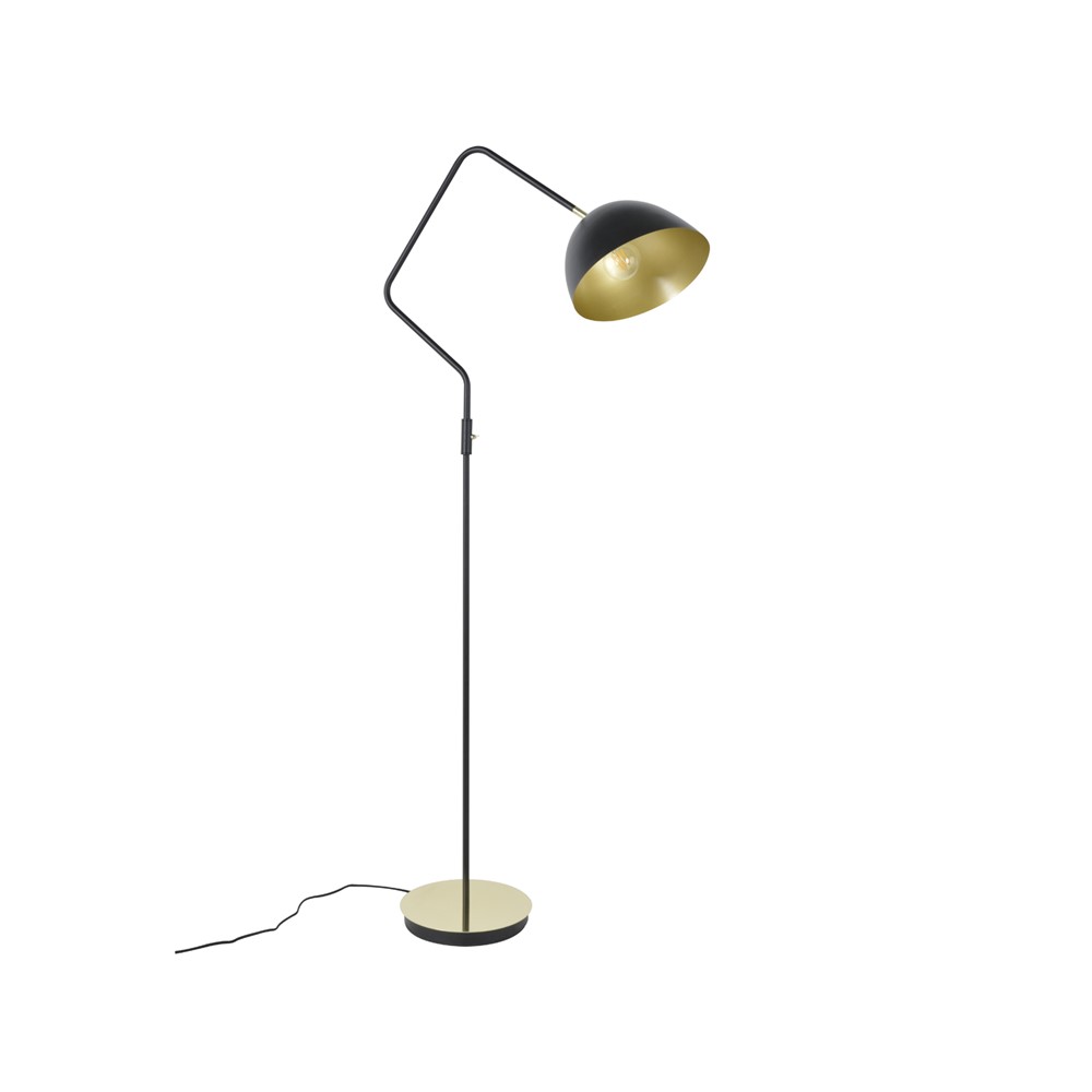 Lampadaire Miles Métal Noir/Laiton 173cm E27 - COREP