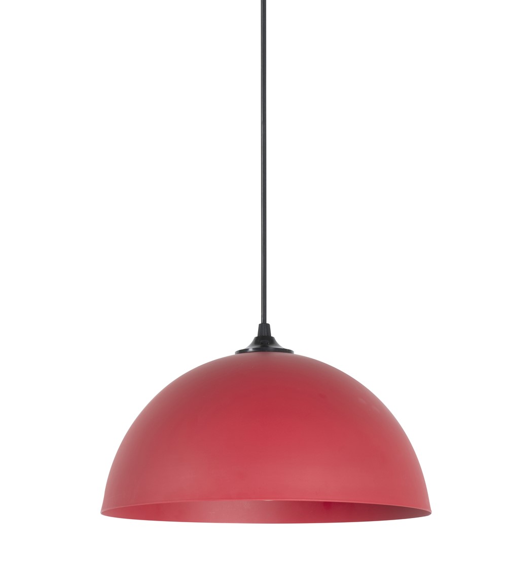 SUSPENSION DOME EN METAL PEINT STEEL ROUGE