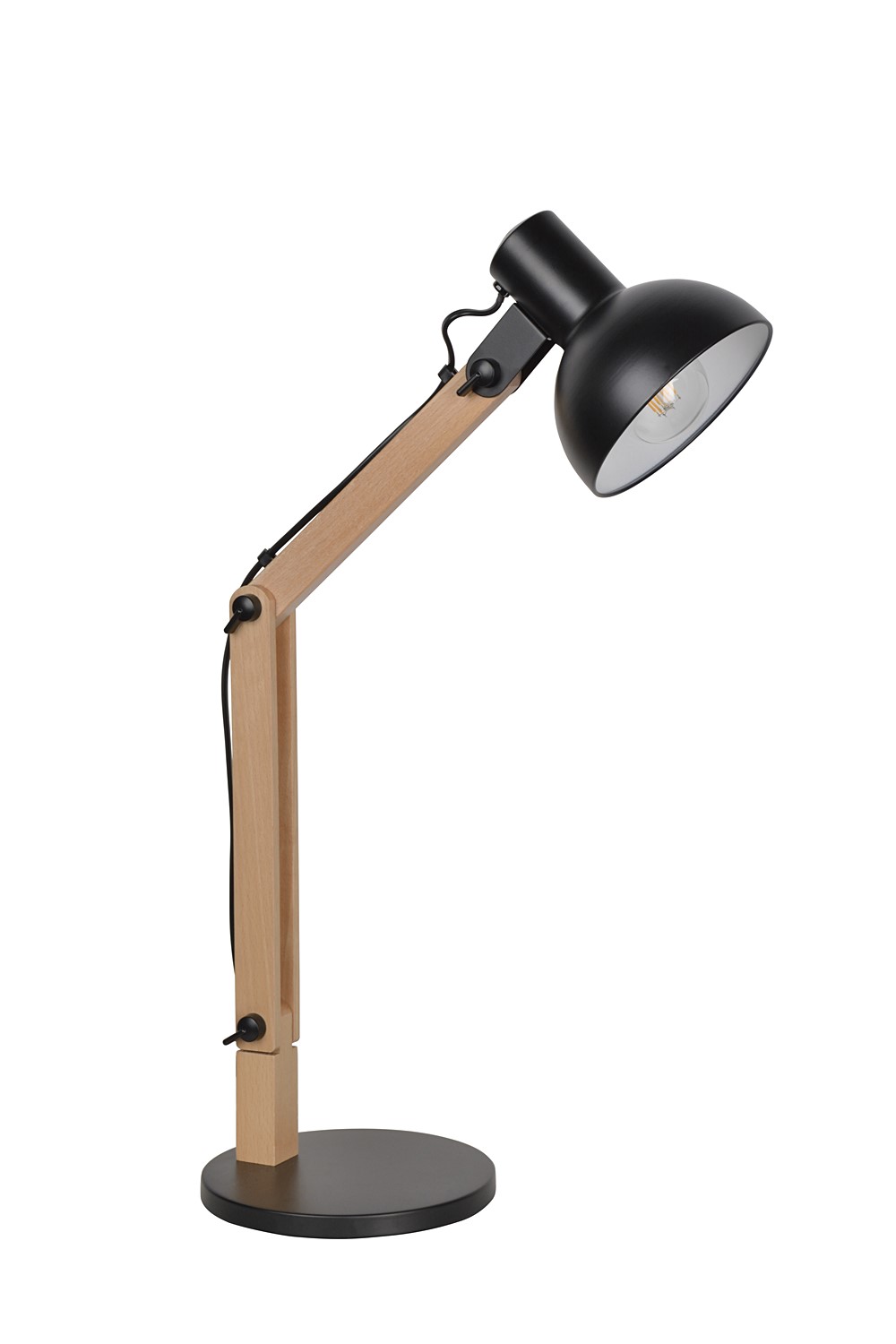 Lampe métal et bois Brody H.66cm E27 15W noir - COREP